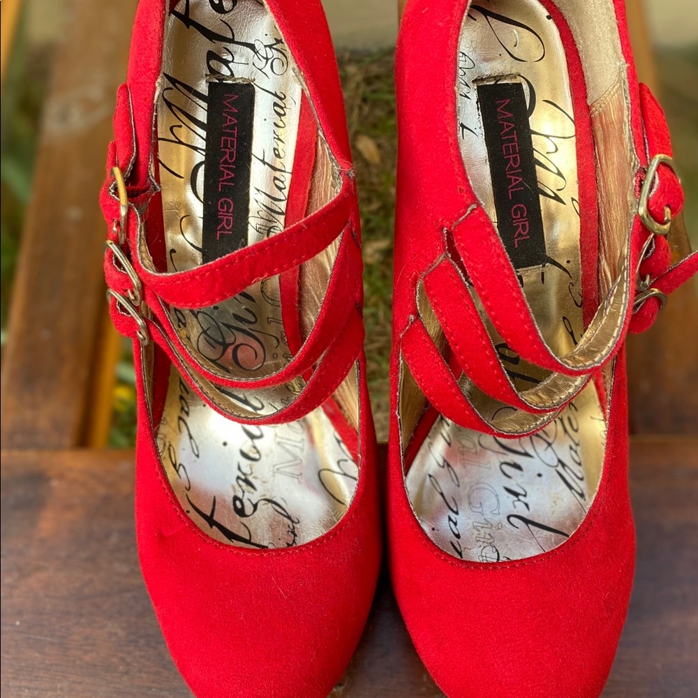 Material Girl Red Platform Heels